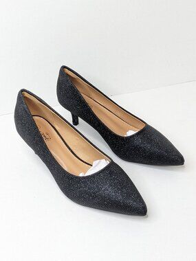 Heel The World Kitten Heel Pumps Black Women's 6